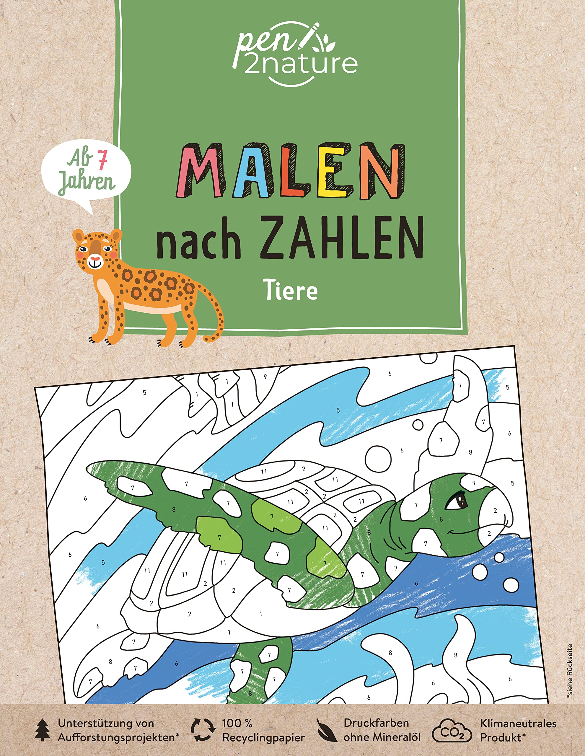 Malen nach Zahlen Tiere. Für Kinder ab 7 Jahren: Kreativer Ausmalspaß mit Zahlen. Nachhaltiges Malbuch auf Recyclingpapier (pen2nature kids) Business & Technology