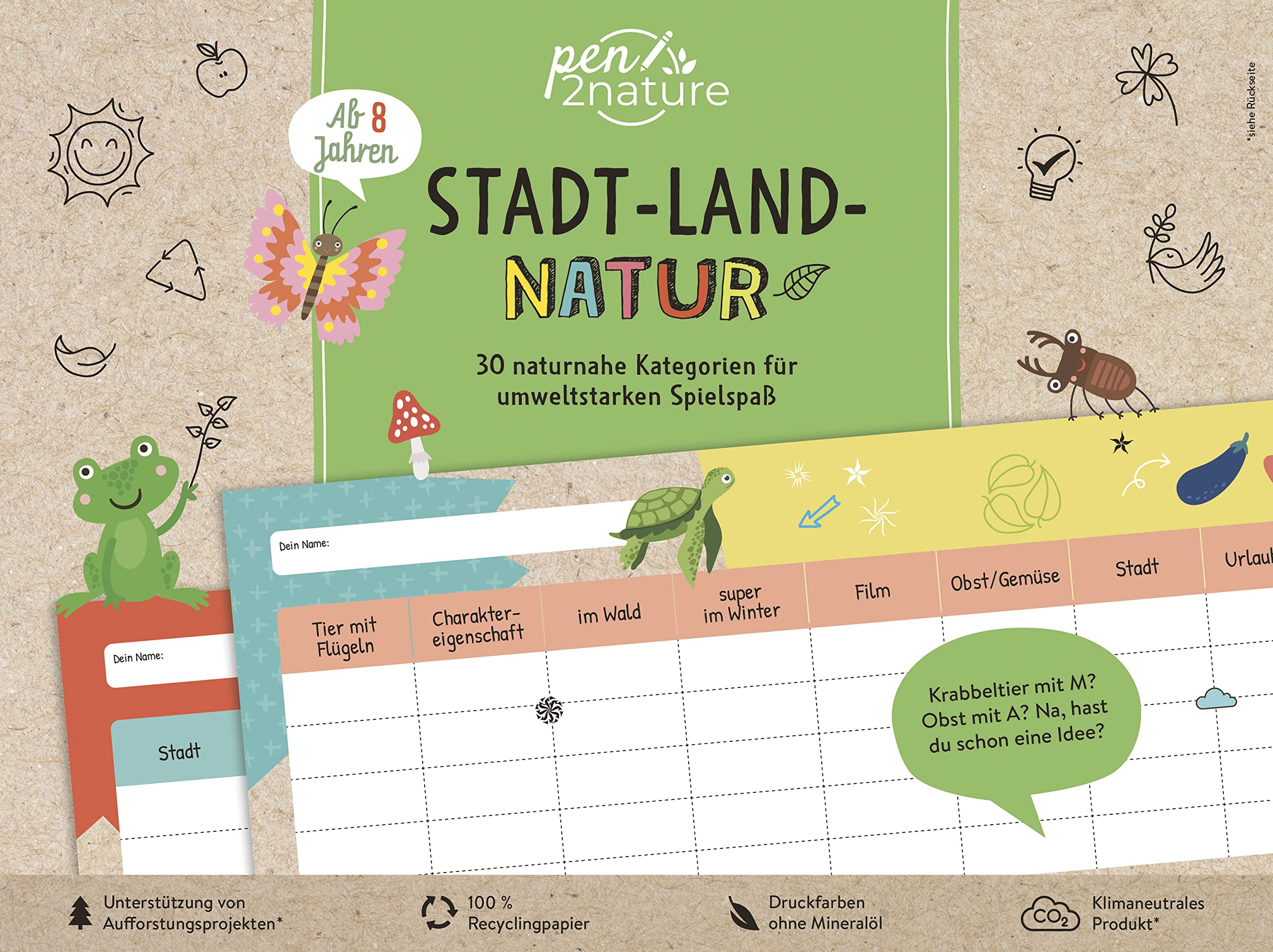 Stadt-Land-Natur. Bunter Spiele-Block für Kinder ab 8 Jahren und die ganze Familie Social Sciences