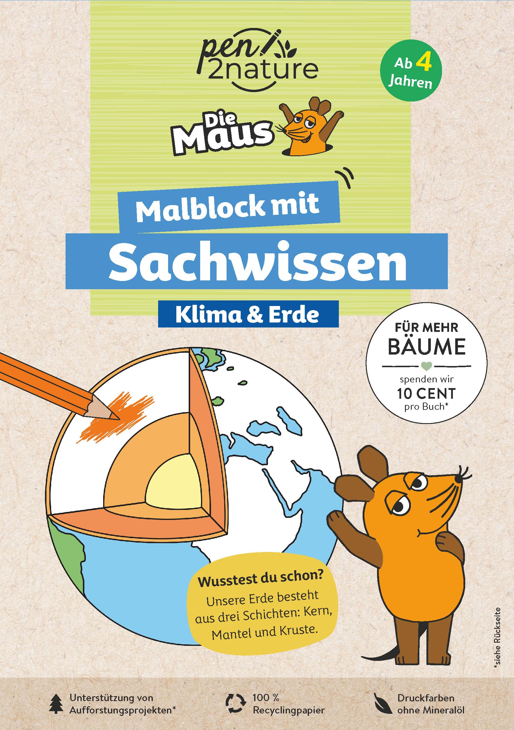 Die Maus - Malblock mit Sachwissen Klima & Erde Non-fiction