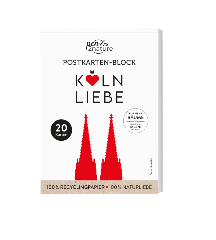 Postkartenblock Köln-Liebe: 20 liebevoll gestaltete Köln-Postkarten auf 100% Recycling-Papier Humour & Satire