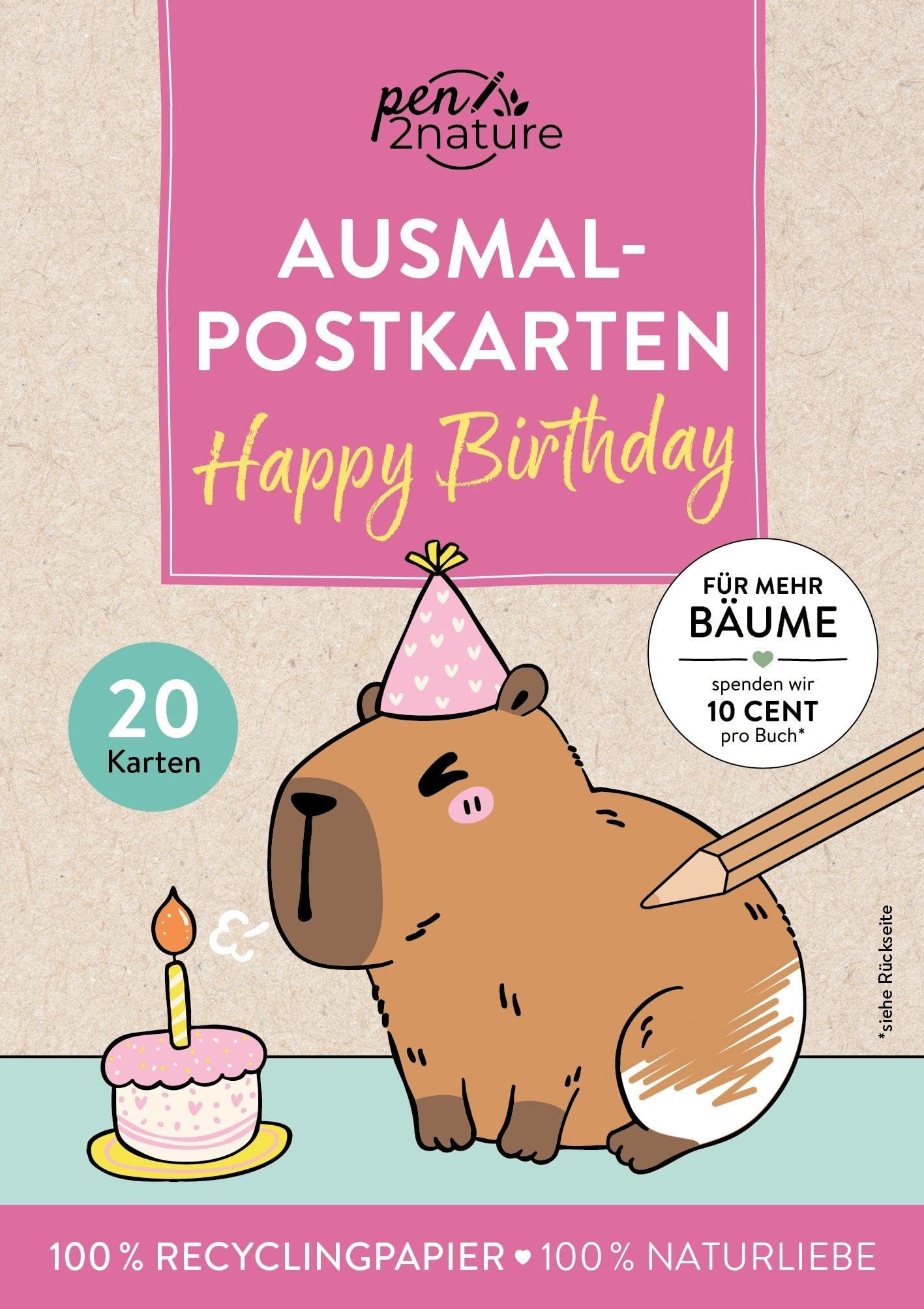 Ausmal-Postkarten Happy Birthday Lifestyle