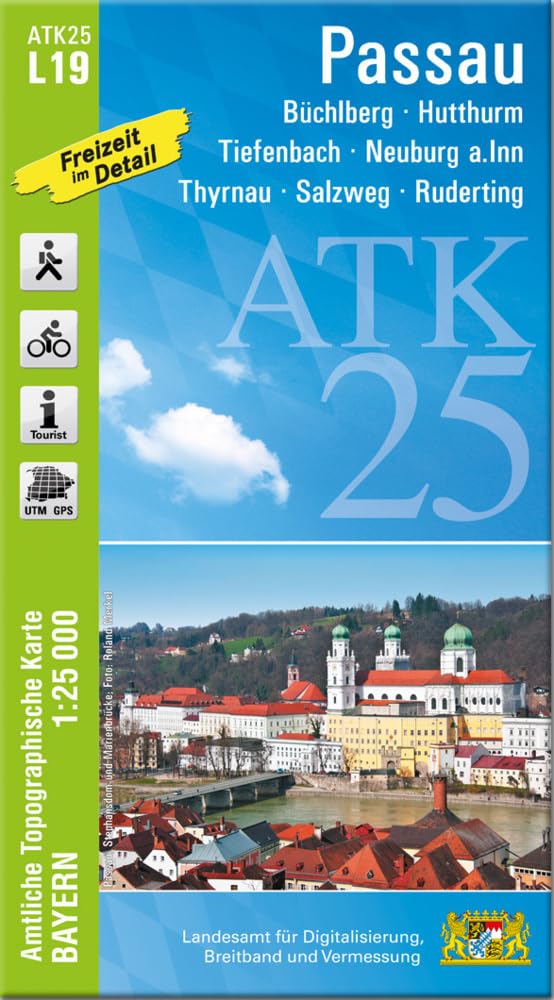 ATK25-L19 Passau (Amtliche Topographische Karte 1:25000): Büchlberg, Hutthurm, Tiefenbach, Neuburg a.Inn, Thyrnau, Salzweg, Ruderting (ATK25 Amtliche Topographische Karte 1:25000 Bayern) Leisure, Home & Garden