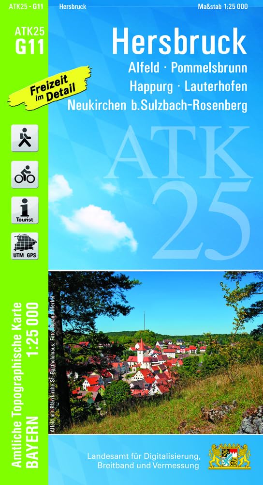 ATK25-G11 Hersbruck (Amtliche Topographische Karte 1:25000): Alfeld, Pommelsbrunn, Happurg, Lauterhofen, Neukirchen b.Sulzbach-Rosenberg (ATK25 Amtliche Topographische Karte 1:25000 Bayern) Leisure, Home & Garden