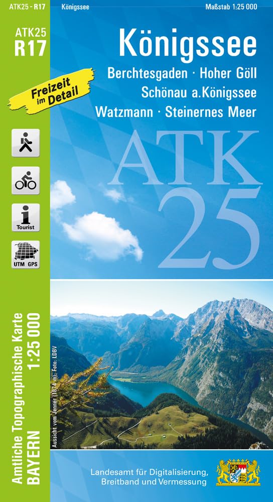 ATK25-R17 Königssee (Amtliche Topographische Karte 1:25000): Berchtesgaden, Hoher Göll, Schönau a.Königssee, Watzmann, Steinernes Meer (ATK25 Amtliche Topographische Karte 1:25000 Bayern) Leisure, Home & Garden