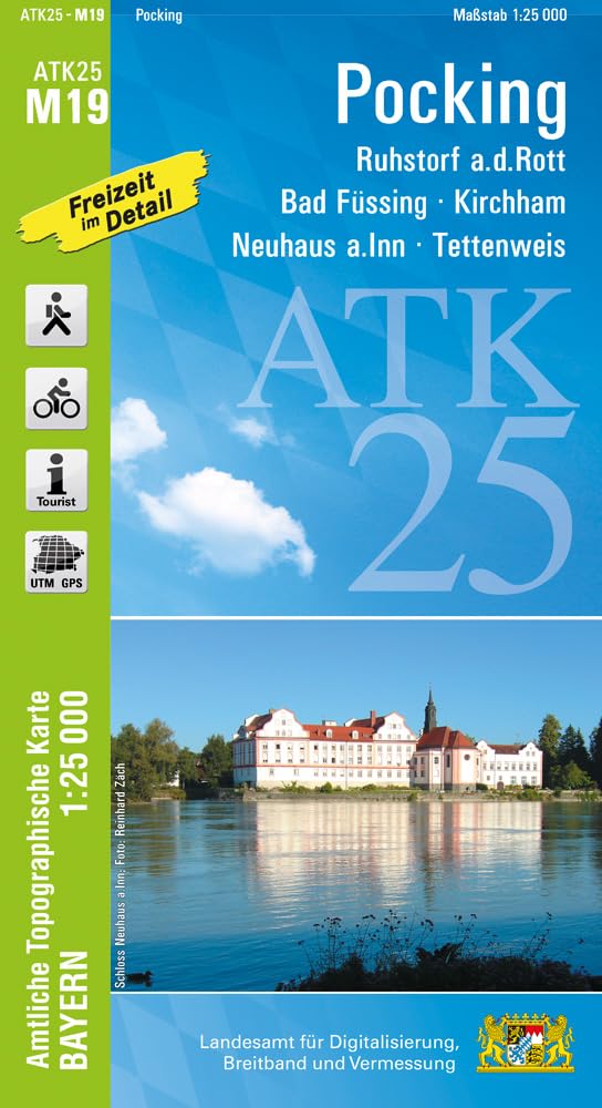 ATK25-M19 Pocking (Amtliche Topographische Karte 1:25000): Ruhstorf a.d.Rott, Bad Füssing, Kirchham, Neuhaus a.Inn, Tettenweis (ATK25 Amtliche Topographische Karte 1:25000 Bayern) Leisure, Home & Garden