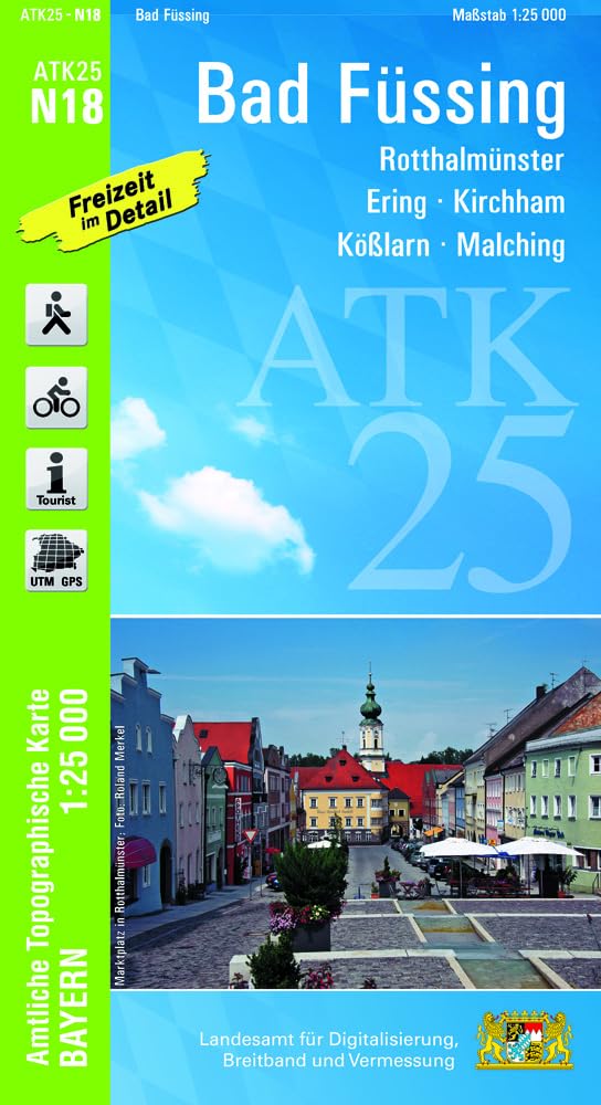 ATK25-N18 Bad Füssing (Amtliche Topographische Karte 1:25000): Rotthalmünster, Ering, Kirchham, Kößlarn, Malching (ATK25 Amtliche Topographische Karte 1:25000 Bayern) Leisure, Home & Garden