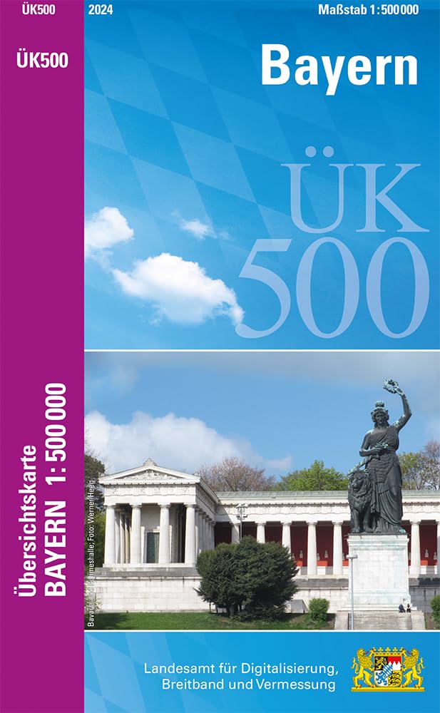 ÜK500 Amtliche Übersichtskarte von Bayern 1:500000 / ÜK500 Übersichtskarte von Bayern 1:500000: Physische Ausgabe 1:500 000 Leisure, Home & Garden