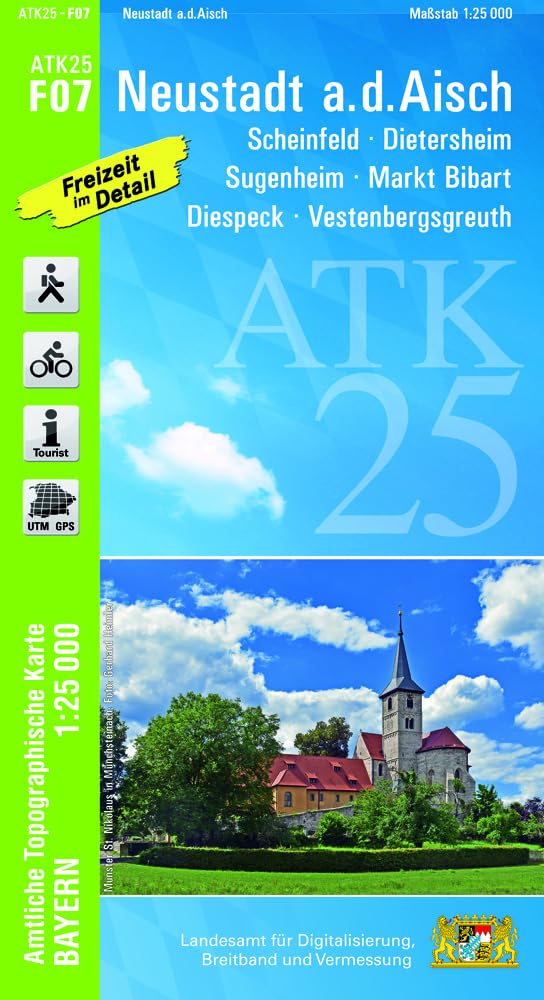ATK25-F07 Neustadt a.d.Aisch (Amtliche Topographische Karte 1:25000) Leisure, Home & Garden