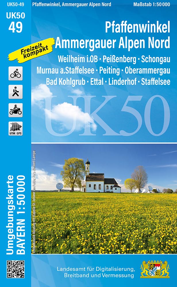 UK50-49 Pfaffenwinkel, Ammergauer Alpen Nord (Umgebungskarte 1:50000) Leisure, Home & Garden