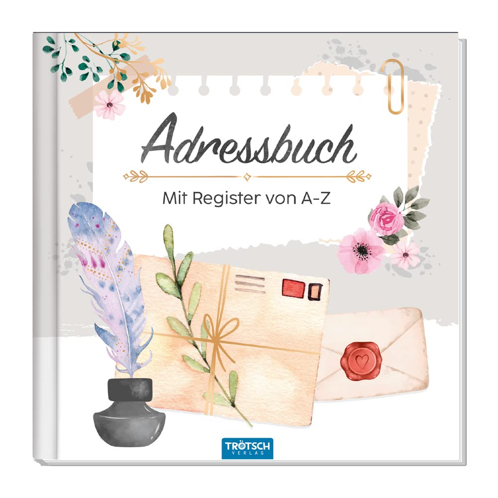 Trötsch Adressbuch Brief und Feder: Adressbuch Eintragebuch Adressen Geschenk Geschenkidee Sports