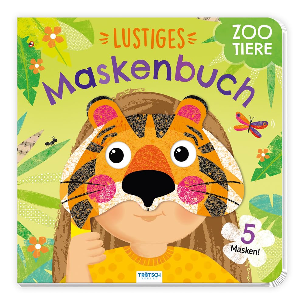 TRÖTSCH - Lustiges Maskenbuch "Zootiere" | Interaktives Pappenbuch mit 5 herausnehmbaren Zootier-Masken zum Spielen und Verkleiden: Mit eingängigen Reimen für fantasievolle Abenteuer | Ab 1 Jahr Non-fiction