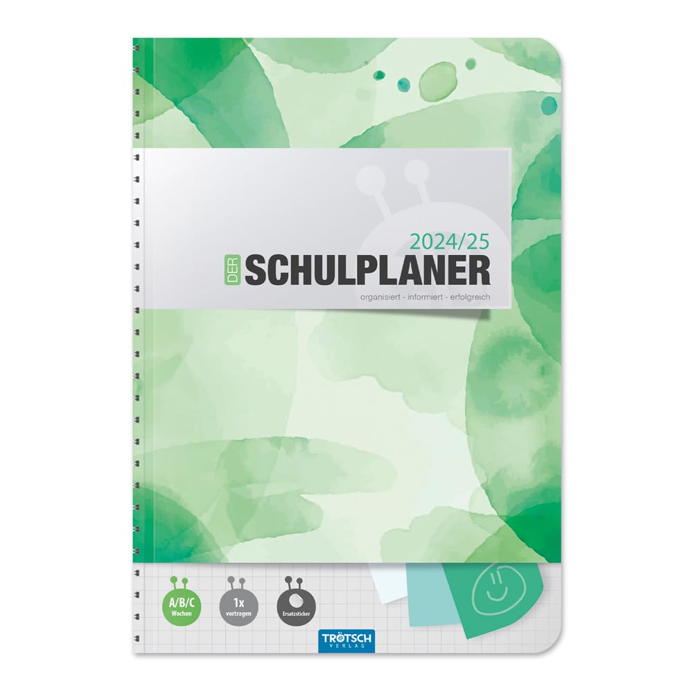 Trötsch Schulplaner Grün 24/25: Planer Schülerkalender Hausaufgabenheft Timer Calendars