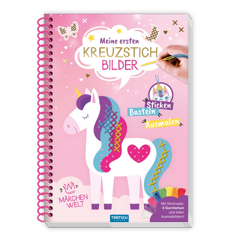 Trötsch Bastelbuch Beschäftigungsbuch Meine ersten Kreuzstichbilder Märchenwelt book