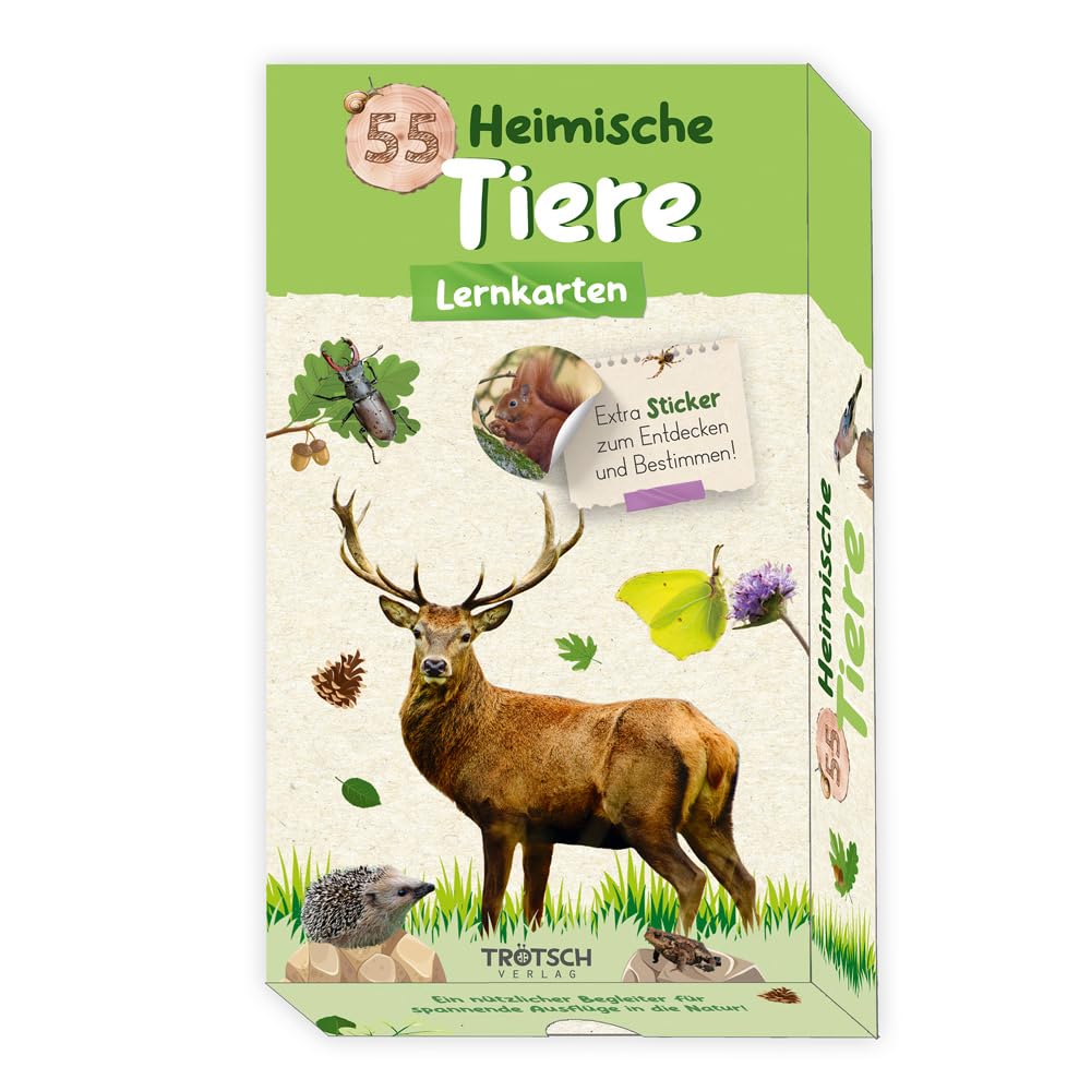Trötsch 55 Lernkarten Heimische Tiere: Lernkarten Natur Forschen Wissen Fragen Leisure, Home & Garden