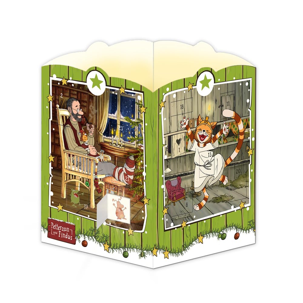 TRÖTSCH - Windlicht Adventskalender "Pettersson und Findus" | Weihnachtskalender mit 24 leuchtenden Motiven Books