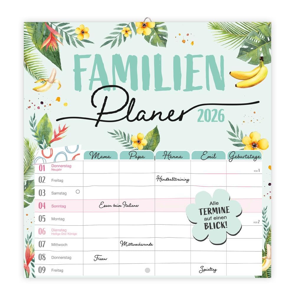 TRÖTSCH - Broschürenkalender Familienplaner 2026: Wandplaner Lifestyle