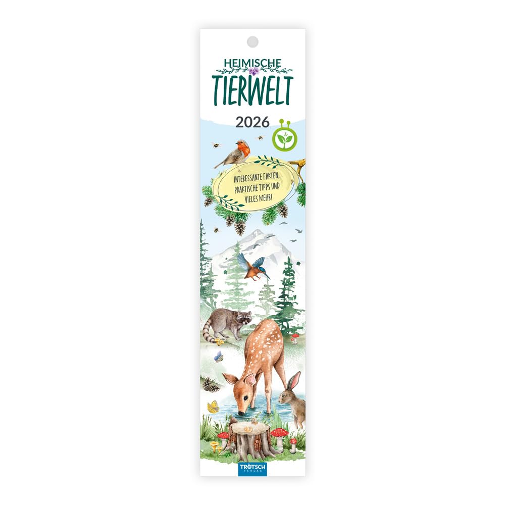 Trötsch Streifenkalender Mini Heimische Tierwelt 2026: Wandkalender Notizkalender Living & Furnishing