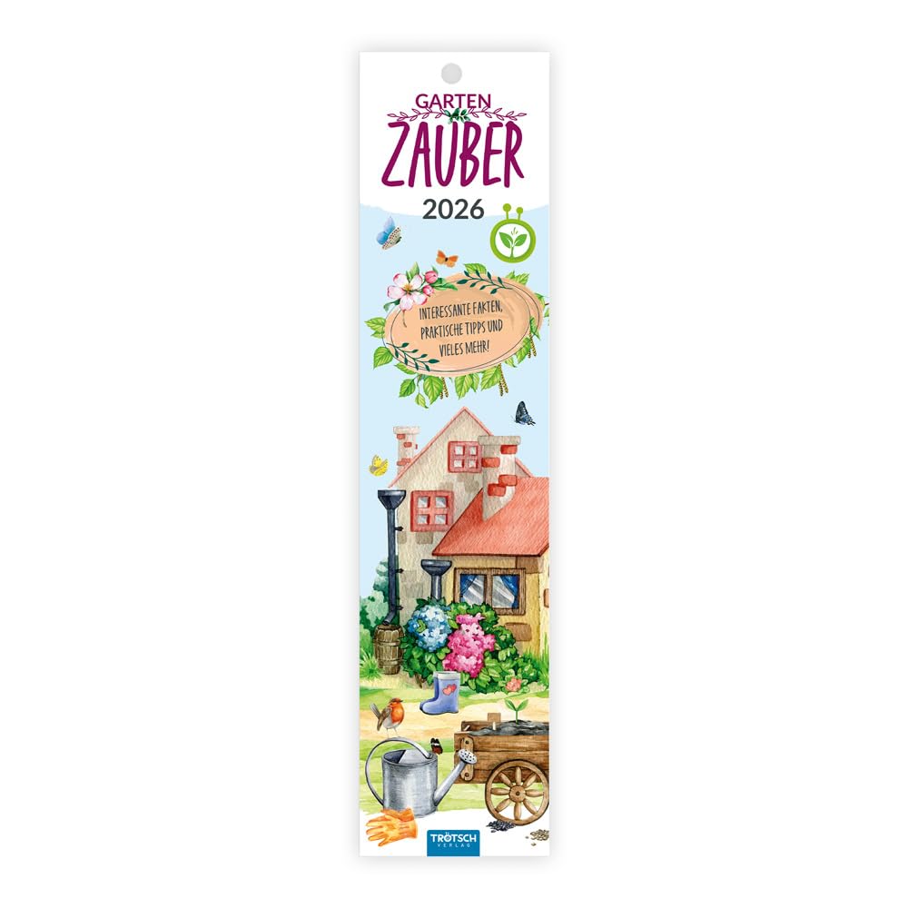 Trötsch Streifenkalender Mini Gartenzauber 2026: Wandkalender Notizkalender Living & Furnishing