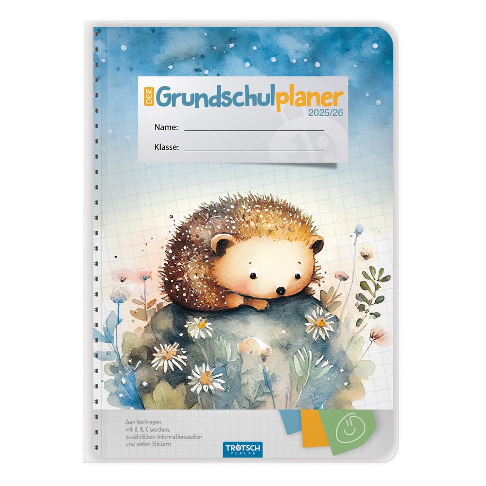 TRÖTSCH - Grundschulplaner Igel 25/26: Planer Schülerkalender Hausaufgabenheft Timer für die Grundschule Calendars