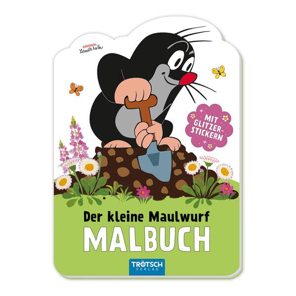 TRÖTSCH - Der kleine Maulwurf | Mini-Malbuch mit Glitzerstickern | Ab 3 Jahren: Malbuch Beschäftigungsbuch Ausmalbuch Stickerbuch Books