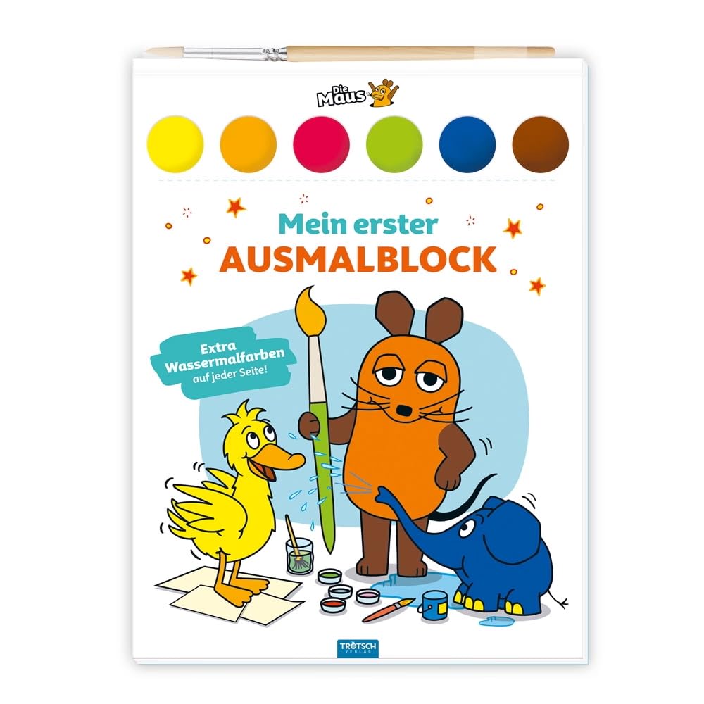 TRÖTSCH - Die Maus | Mein erster Ausmalblock | Malblock mit Wasserfarben (Ab 3 Jahren) Non-fiction