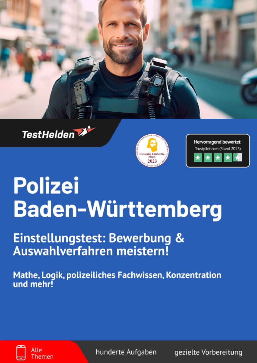 Polizei Baden-Württemberg Einstellungstest: Bewerbung & Auswahlverfahren meistern! Mathe, Logik, polizeiliches Fachwissen, Konzentration und mehr! Business, Finance & Career