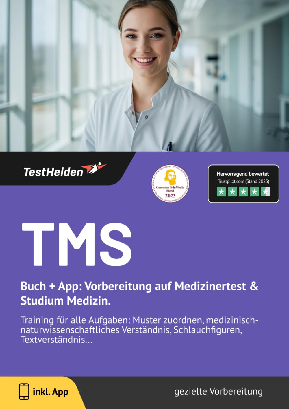 TMS Buch & App: Vorbereitung auf Medizinertest & Studium Medizin. Training für alle Aufgaben: Muster zuordnen, medizinisch-naturwissenschaftliches Verständnis, Schlauchfiguren, Textverständnis... Business, Finance & Career