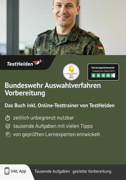 Bundeswehr Auswahlverfahren Vorbereitung: Das Buch inkl. Online-Testtrainer von TestHelden Business, Finance & Career