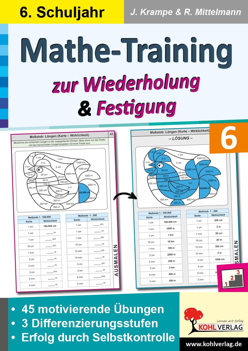 Mathe-Training zur Wiederholung und Festigung / Klasse 6: 45 motivierende Rechenbeispiele in 3 Differenzierungsstufen Study Guides