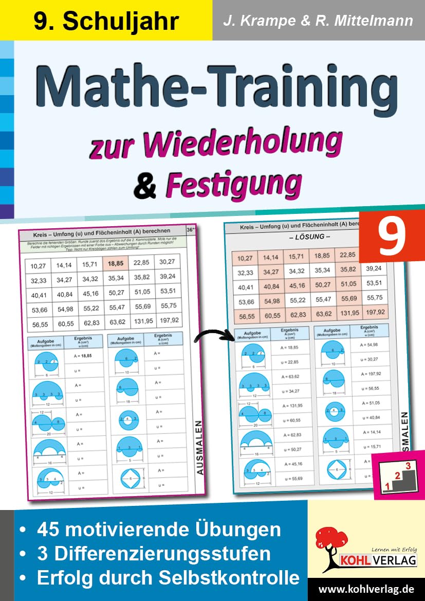 Mathe-Training zur Wiederholung und Festigung / Klasse 9: 45 motivierende Rechenbeispiele in 3 Differenzierungsstufen Study Guides