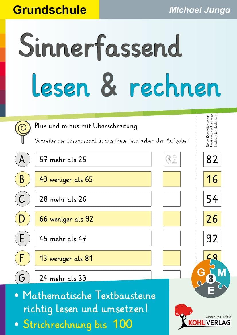 Sinnerfassend lesen und rechnen / Addition und Subtraktion bis 100 Professional & Reference Books