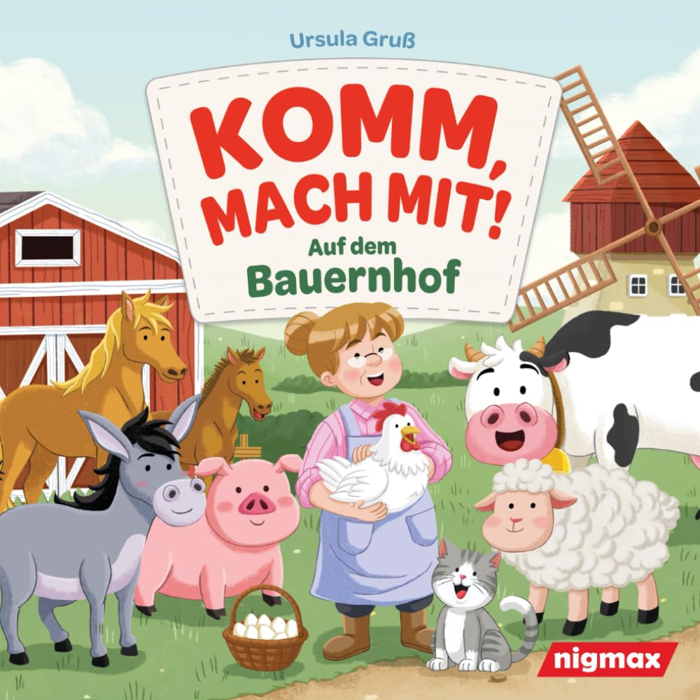 Komm, mach mit! Auf dem Bauernhof - Ein niedliches Mitmachbuch für Kinder ab 2 Jahren: Pusten, Streicheln, Kitzeln, Klopfen und den Bauernhof entdecken! Manga