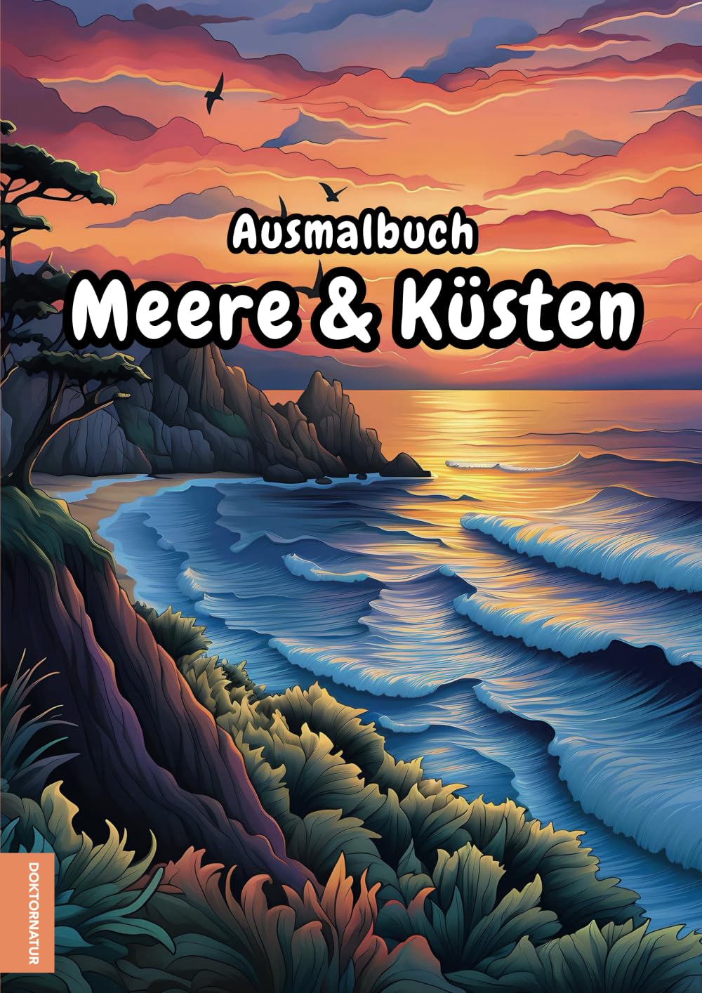 Ausmalbuch: Meere und Küsten - Malbuch für Erwachsene mit 50 endlosen Meeresmotiven zum Ausmalen und Entspannen, Schnittlinien zum Ausschneiden, PDF zum Selbstausdrucken, A4, einseitig bedruckt Arts & Music