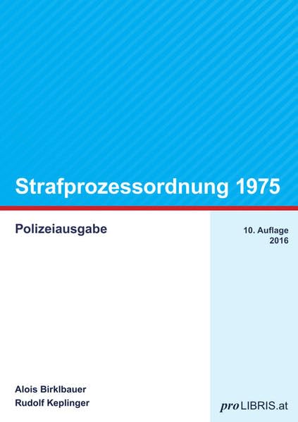 Strafprozessordnung 1975: Polizeiausgabe Law