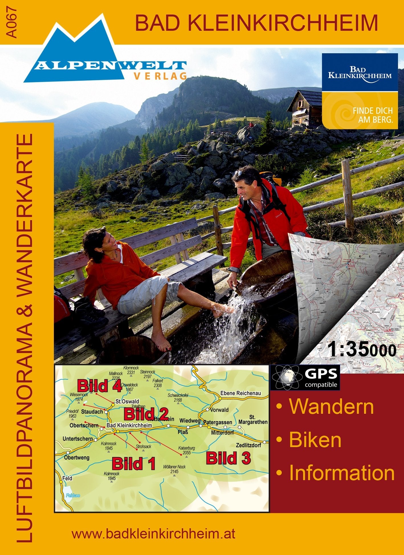 Bad Kleinkirchheim 1 : 35 000 Luftbildpanorama und Wanderkarte Leisure, Home & Garden