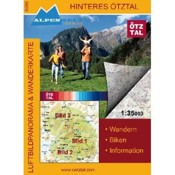 Luftbildpanorama & Wanderkarte Hinteres Ötztal: Wandern, Biken, Information Leisure, Home & Garden