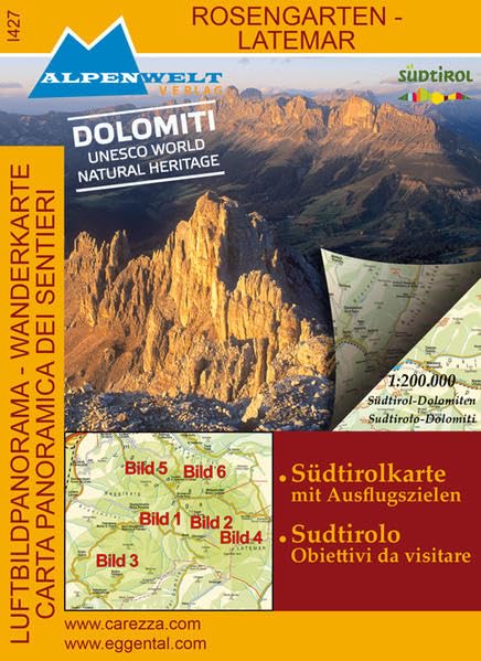 Luftbildpanorama & Wanderkarte - Seiser Alm - Aöpe Di Siusi: Kastelruth - Seos - Völs am Schlern - St. Michael Castelrotto - Siusi - Fiè allo Sciliar ... St. Michael. Südtirolkarte mit Ausflugszielen Leisure, Home & Garden