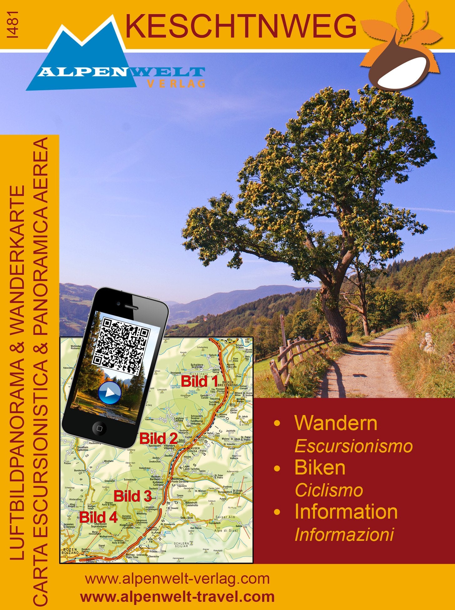 Keschtnweg Luftbildpanorama und Wanderkarte book