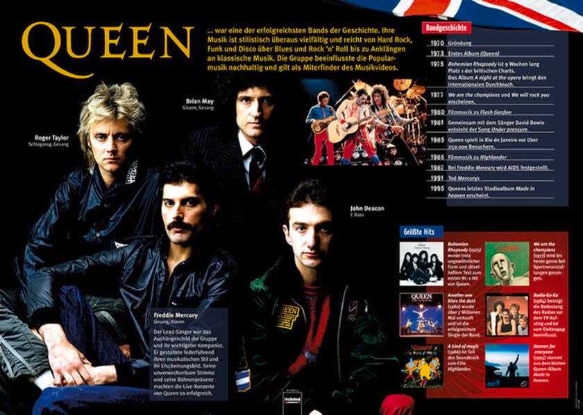 Poster Sekundarstufe: Queen (Instrumenten-Poster: Instrumentenkunde im Großformat) Arts & Music