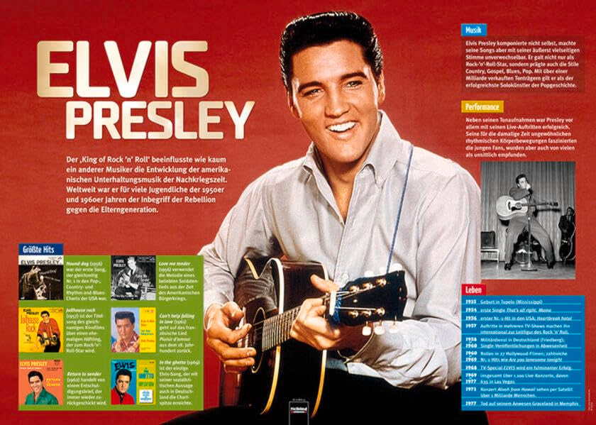 Poster Sekundarstufe: Elvis Presley (Instrumenten-Poster: Instrumentenkunde im Großformat) Arts & Music