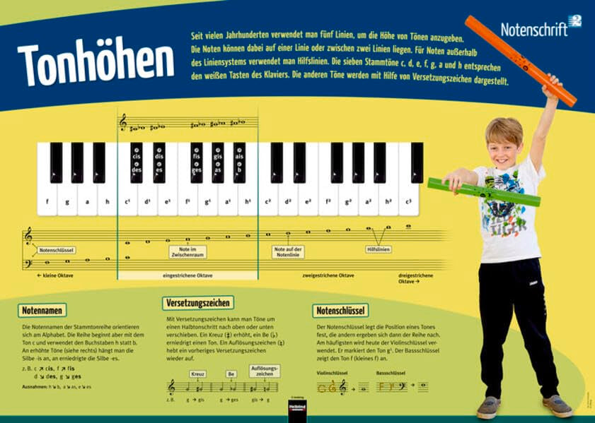 Poster Sekundarstufe: Tonhöhen (Instrumenten-Poster: Instrumentenkunde im Großformat) Arts & Music