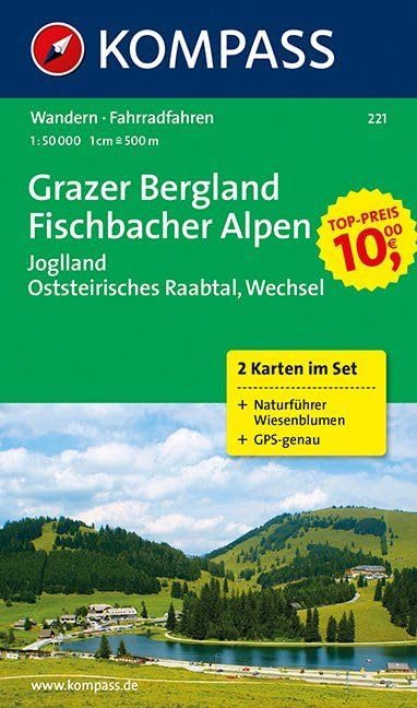 KOMPASS Wanderkarte Grazer Bergland - Fischbacher Alpen: Wanderkarten-Set mit Naturführer. GPS-genau. 1:50000 (KOMPASS-Wanderkarten, Band 221) Leisure, Home & Garden