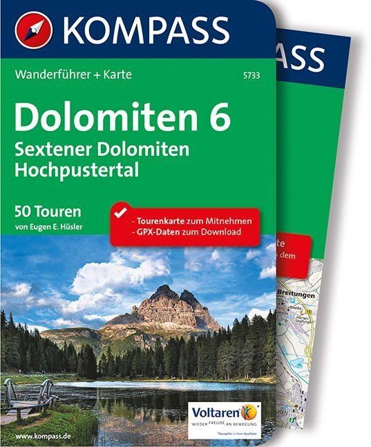 KOMPASS Wanderführer Dolomiten 6, Sextener Dolomiten, Hochpustertal: Wanderführer mit Extra-Tourenkarte 1:50.000, 50 Touren, GPX-Daten zum Download Leisure, Home & Garden