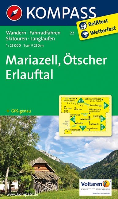 Mariazell - Ötscher - Erlauftal: Wanderkarte mit Radrouten, Skitouren und Loipen. GPS-genau. 1:25000 (KOMPASS Wanderkarte, Band 22) Leisure, Home & Garden