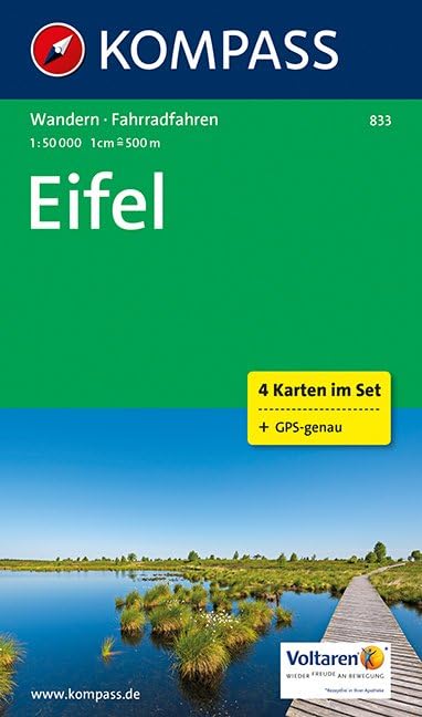 Eifel: Wanderkarten-Set mit Radrouten. GPS-genau. 1:50000 (KOMPASS Wanderkarte, Band 833) Leisure, Home & Garden