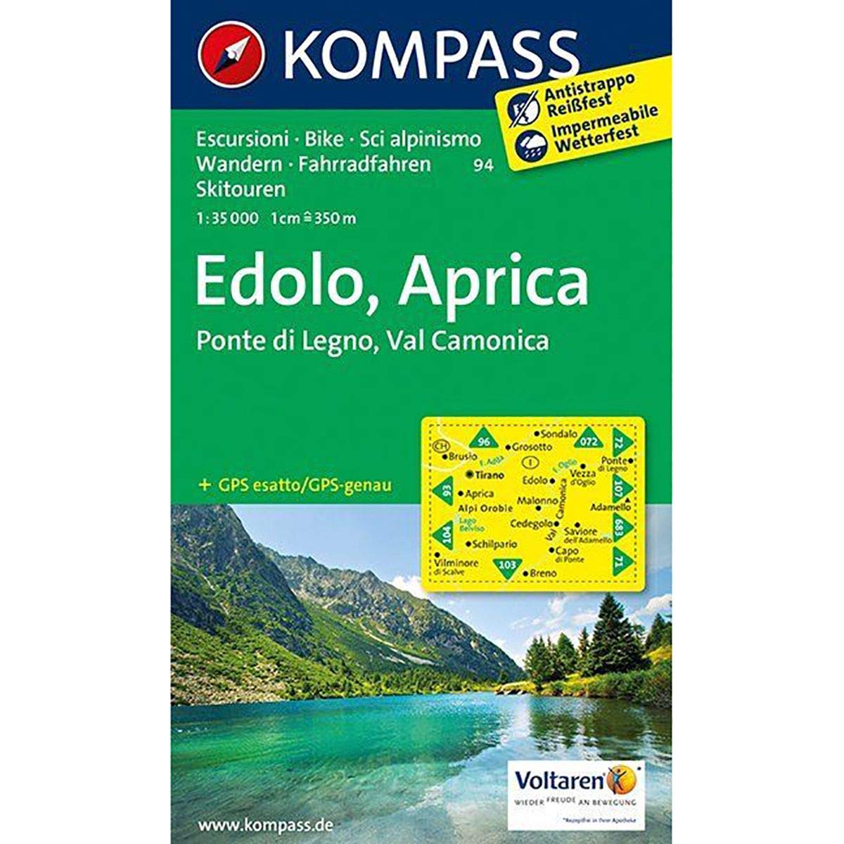 KOMPASS Wanderkarte Edolo - Aprica - Ponte di Legno - Val Camonica: Wanderkarte mit Radrouten und alpinen Skirouten. Dt. /Ital. 1:35000 Leisure, Home & Garden