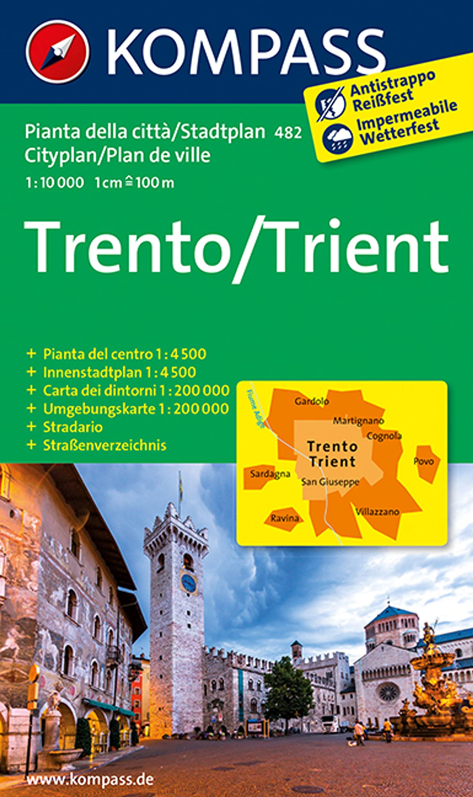 KOMPASS Stadtplan Trento /Trient 1:10.000 Leisure, Home & Garden