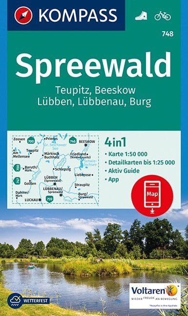 KOMPASS Wanderkarte Spreewald, Teupitz, Beeskow, Lübben, Lübbenau, Burg 1:50 000 Leisure, Home & Garden