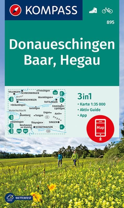 KOMPASS Wanderkarte Donaueschingen, Baar, Hegau 1:35 000 Leisure, Home & Garden