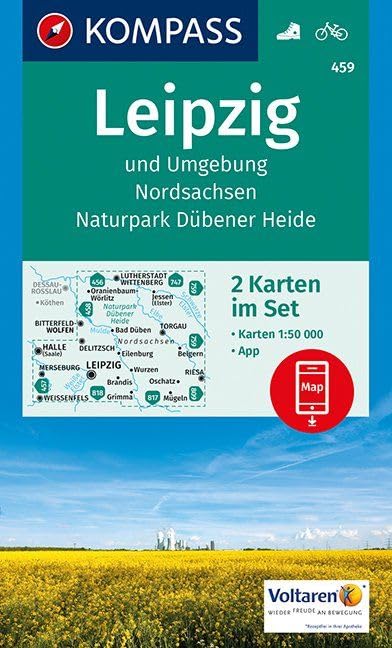KOMPASS Wanderkarte Leipzig und Umgebung, Nordsachsen, Naturpark Dübener Heide Leisure, Home & Garden